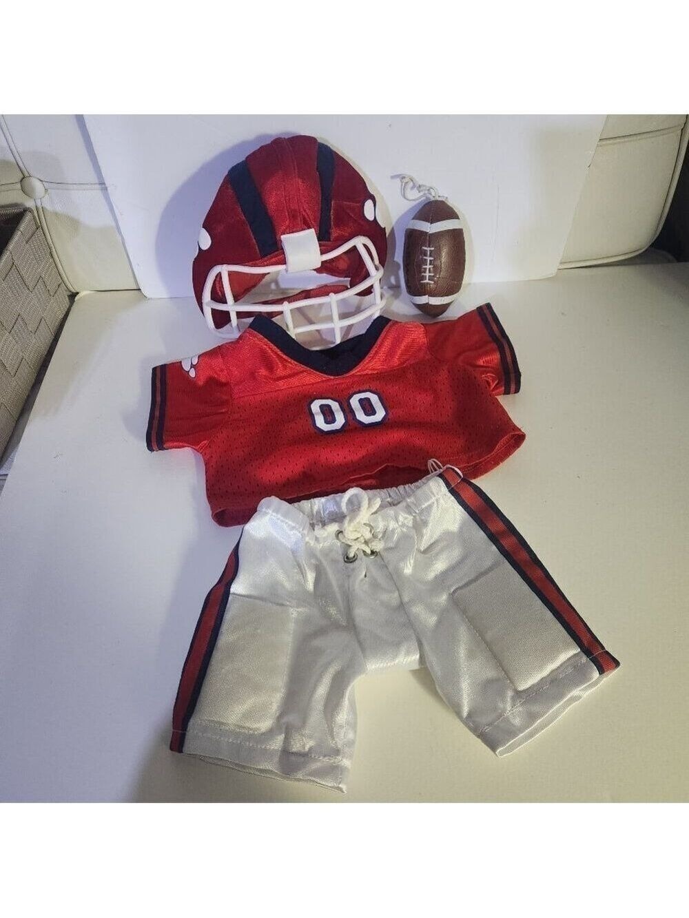 Build A Bear Football Outfit Clothes Shorts Shirt Helmet Football Red an…